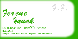 ferenc hanak business card